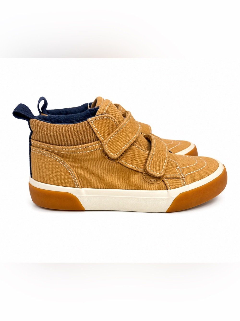 Old Navy Kids Tan Canvas High Top Velcro Shoes Size 10